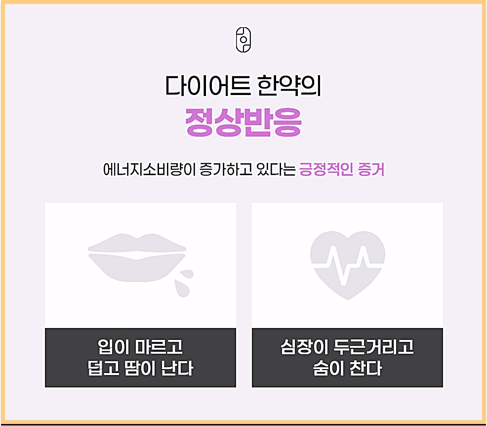 인천다이어트한약 복용 중 입 마름, 열감, 땀 반응을 설명
